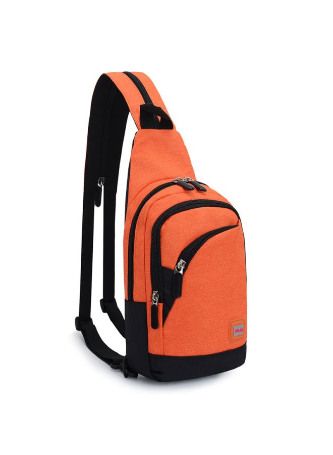 Fashion Chest Bag Fashion Casual Shoulder Bag Multifunctional Sports Crossbody Bag Outdoor Small Shoulder Bag-Color:Orange - Image 1